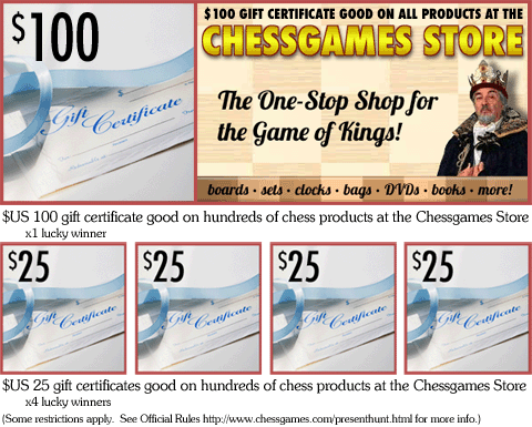 Chessgames Store Gift Certificates
