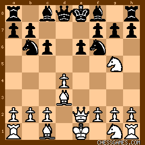 تو+حموم+کردمش e4 c6 2. d4 d5 3. Nc3 dxe4 4. Nxe4 Nd7 5. Bc4 Ngf6 6. Ng5 e6 7. Qe2