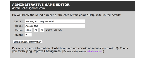 Game Editing Form